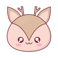 Kawaii reindeer animal cartoon vector design
