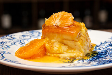 Tangerine Pudding - Caramelized Pudding Dessert with Tangerine