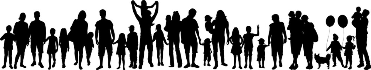 Family of silhouettes. Conceptual illustration.