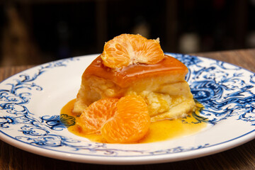 Tangerine Pudding - Caramelized Pudding Dessert with Tangerine