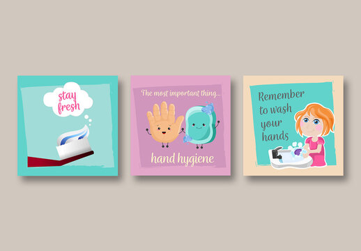 Hygiene Social Post Layouts