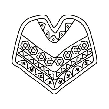 recommend clip art: mexican culture poncho line style
