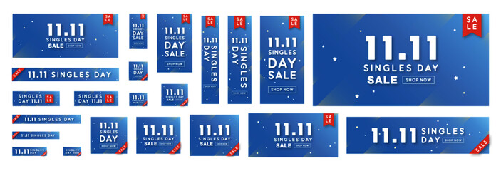 Standard size ad banner complete set for Singles Day sale
