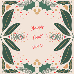 Modern Christmas and new year card art deco style vector