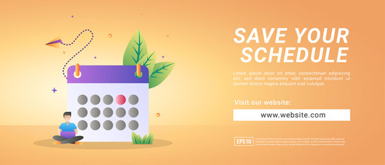 Banners for introducing websites to record daily schedules, business schedule tracking applications. Banners for promotional media