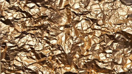 Crumpled gold paper. texture for graphic design. Vector illustration