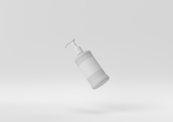 Creative minimal paper idea. Concept white cosmetic with white background. 3d render, 3d illustration.