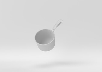 Creative minimal paper idea. Concept white pot with white background. 3d render, 3d illustration.