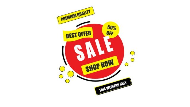 SALE banner template, printable flyers, red color, for advertisement, animation	