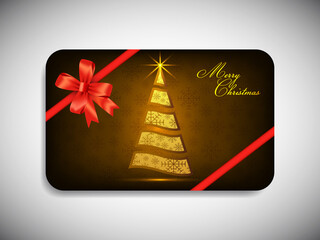 Gift card of merry Christmas for the celebration of Christian community festival.