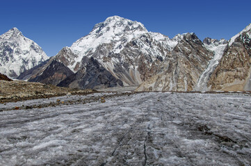 Fototapeta premium K2 peak 8,611 meters above sea level, the second highest mountain in the world 