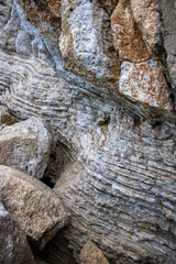 Textured stone rock. Layers of stones. Background
