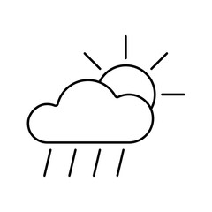 sunny rain icon element of weather icon for mobile concept and web apps. Thin line sunny rain icon can be used for web and mobile. Premium icon on white background