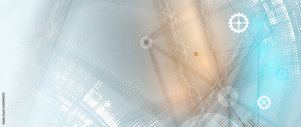 Poster Abstract circuit board futuristic technology processing background