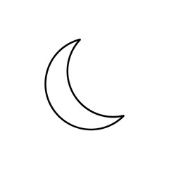 Crescent icon element of weather icon for mobile concept and web apps. Thin line crescent icon can be used for web and mobile. Premium icon on white background