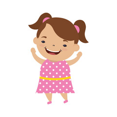 Plakat happy little girl avatar character