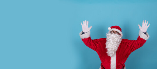santa claus isolated on background pointing