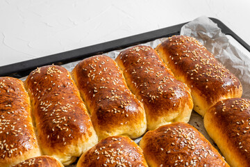 Baked homemade Turkish pastry in a oven tray
