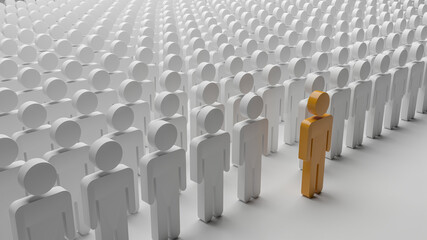 Fototapeta premium different people. Leadership.3d render