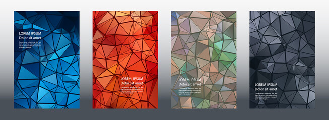 Triangles puzzle mosaic geometric cover templates