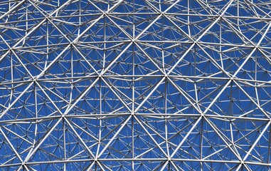 Steel Metal Texture Pattern with Blue Sky Background