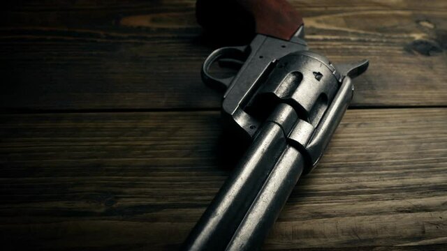 Old West Hand Gun On Table