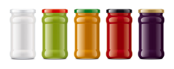 Set of Glass Jar Mockup. 