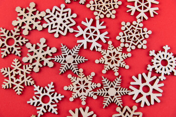 Naklejka na ściany i meble Christmas holiday background with snowflakes
