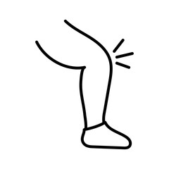 knee pain line style icon
