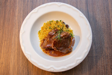 T.Bone of lamb and Moroccan Couscous with Chestnuts