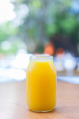 orange juice in a jar