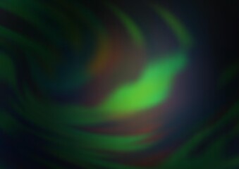 Dark Green, Yellow vector blurred shine abstract background.