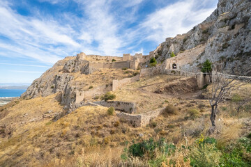 Fototapeta na wymiar The venetian castle of Akrokorinthos in northern Peloponnese