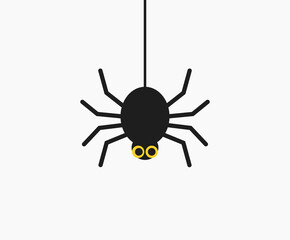Obraz premium Cute hanging spider. Halloween.