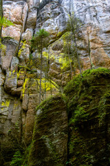 CZECH REPUBLIC. ADRSPACH-TEPLITSKIE BREEDS. October 10, 2020. Czech rock town Adrspach. The rocky city attracts tourists . Tourism in the Czech Republic.