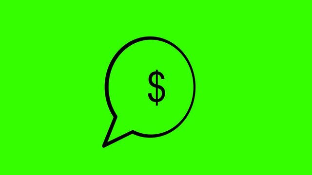 Animated Send Money Icon On Green Screen