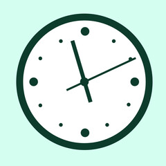 Vector image of wall clock on a blue background