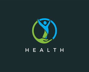 minimal health logo template - vector illustration