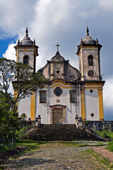 Fototapeta premium Baroque church in historical city of Ouro Preto, Brazil