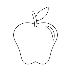 apple fresh fruit nature line style icon