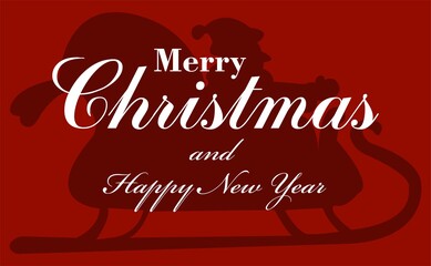 Beautiful text design of Merry Christmas on red color background. vector illustration