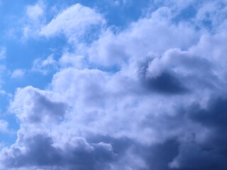 Sunlight shadow over the clouds in the sky