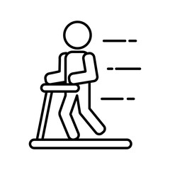 person walking in machine line style icon