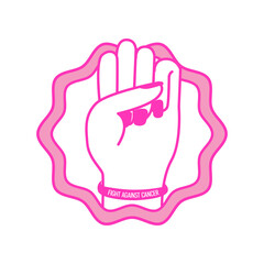 Breast cancer logo design template isolated on white background