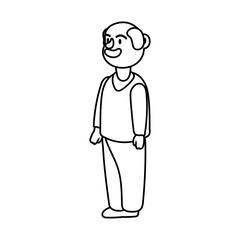 Obraz premium old man person character line style icon