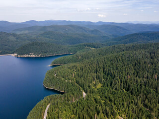 Fototapeta na wymiar Aerial view of Golyam Beglik Reservoir, Bulgaria