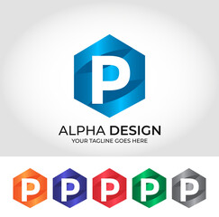 Fototapeta premium P Alphabet Creative Modern Logo Design Concept