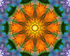 Colorful meditation mandala - 387020306