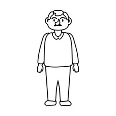 old man person character line style icon