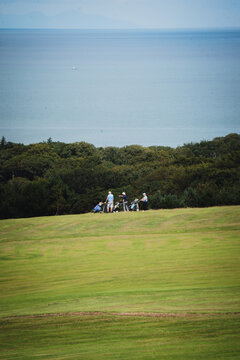 Group Of Older Men Golfing In Ireland